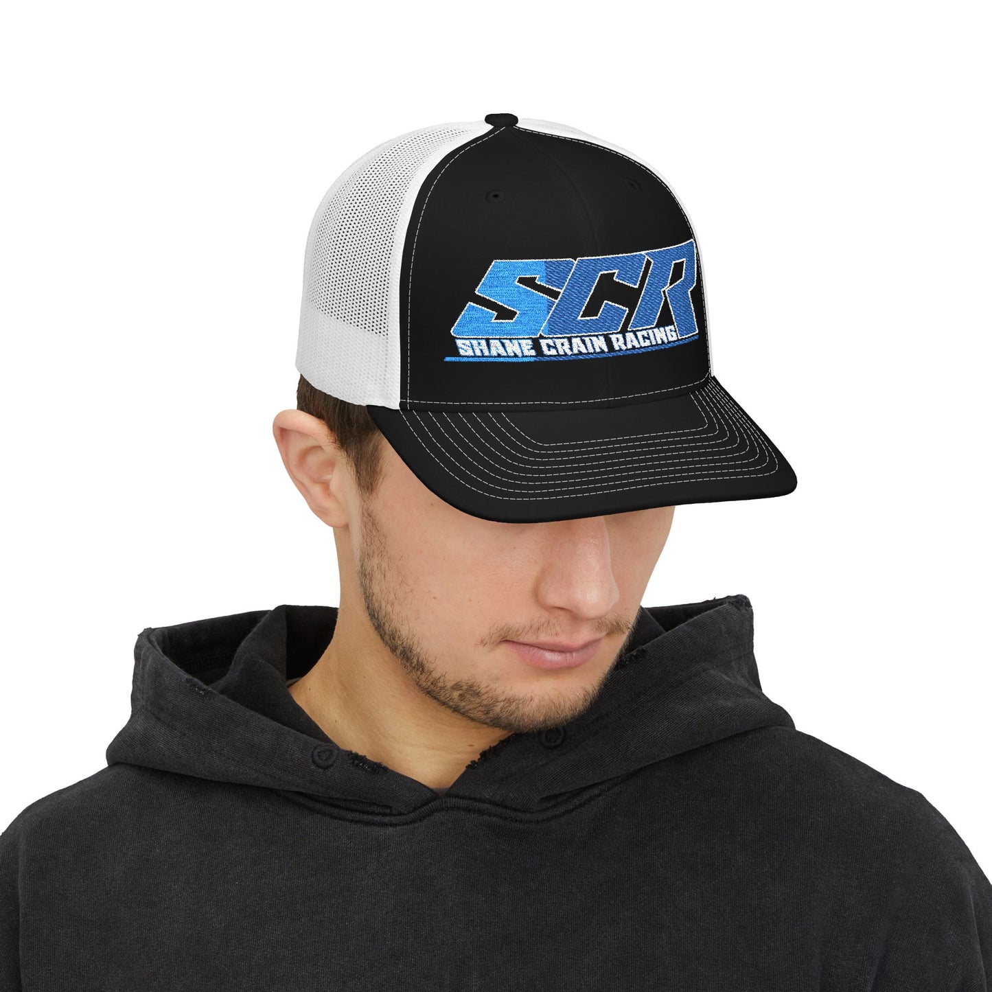 Shane Crain Stylish Snapback Trucker Cap for Casual Days, Embroidered Cap for Outdoor Fun, Summer Hat, Gift for Him, Retro Style