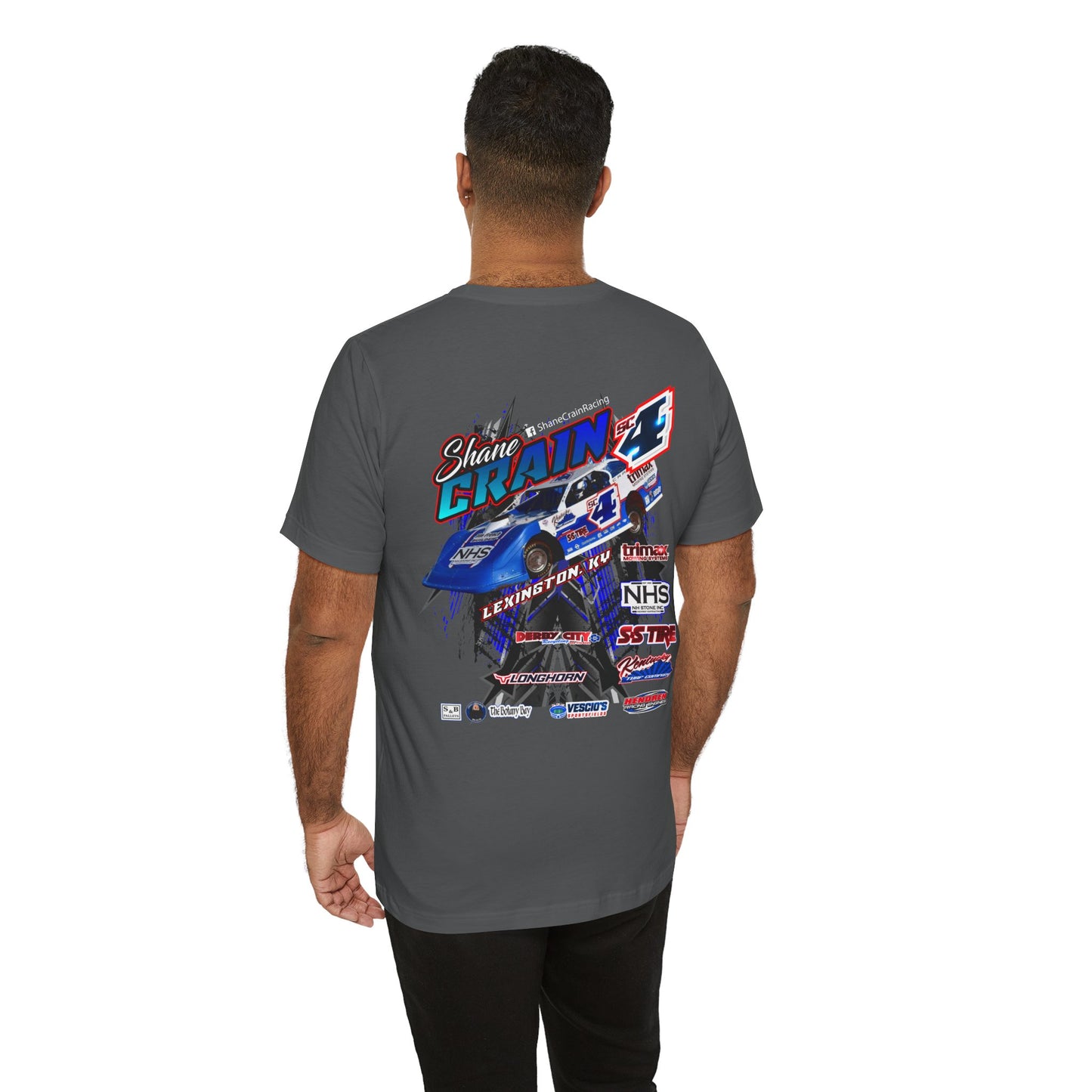 Shane Crain Racing Enthusiast Tee, Unisex Jersey Short Sleeve Shirt for Fans, Motorsport Gift, Race Day Apparel, Cool Graphic Tee, Shane Crain Design