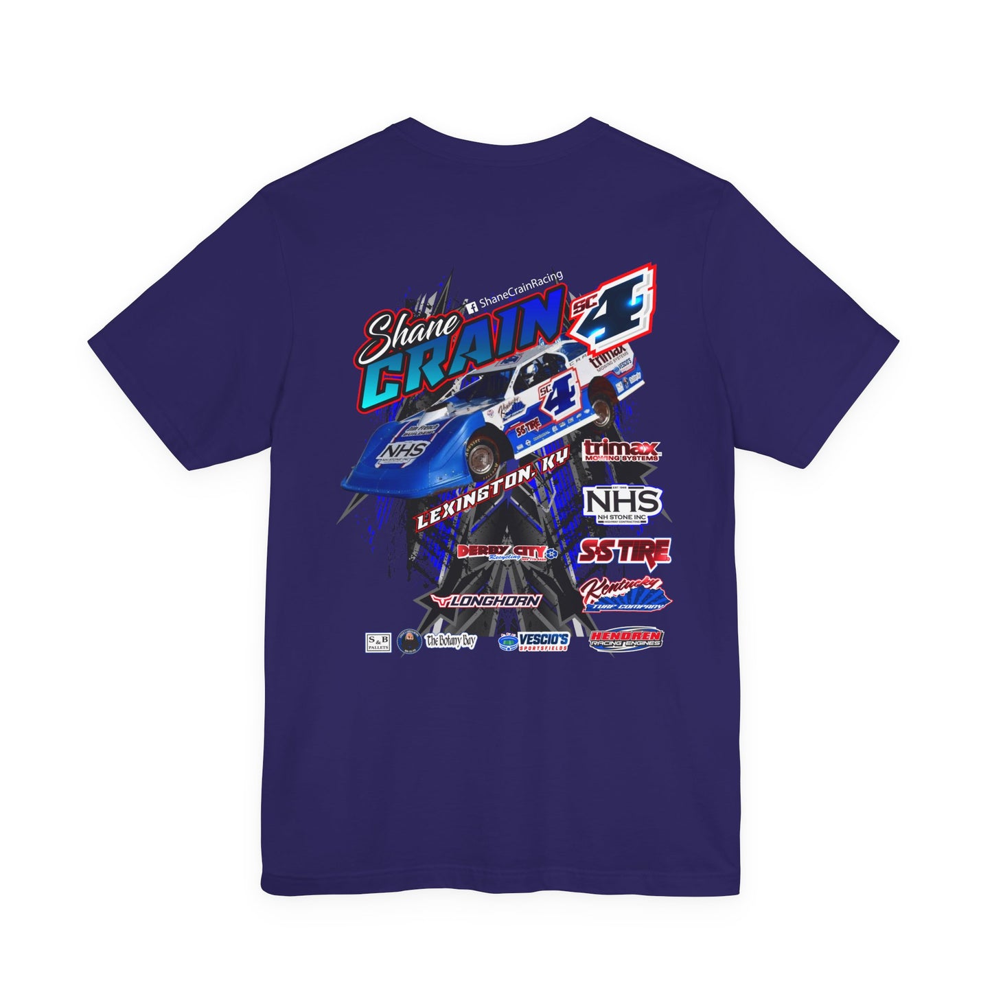 Shane Crain Racing Enthusiast Tee, Unisex Jersey Short Sleeve Shirt for Fans, Motorsport Gift, Race Day Apparel, Cool Graphic Tee, Shane Crain Design