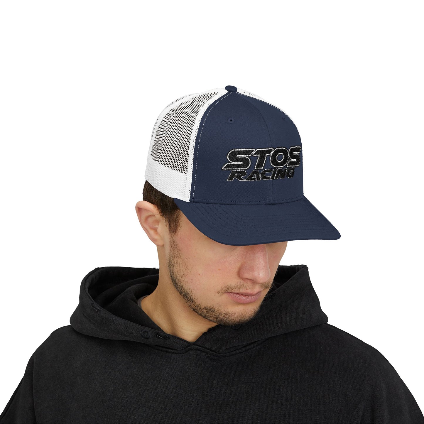Stos Racing Snapback Trucker Cap for Racing Fans | Unisex Cap, Sports Headwear, Gift for Motorsports Enthusiasts, Casual Style