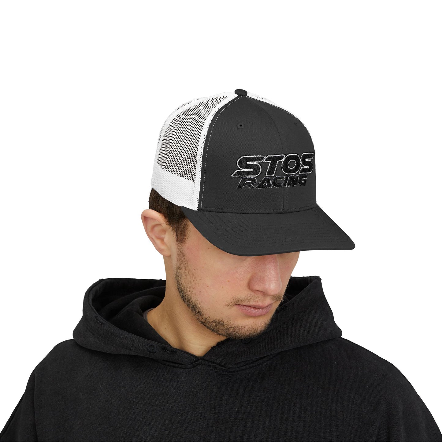 Stos Racing Snapback Trucker Cap for Racing Fans | Unisex Cap, Sports Headwear, Gift for Motorsports Enthusiasts, Casual Style