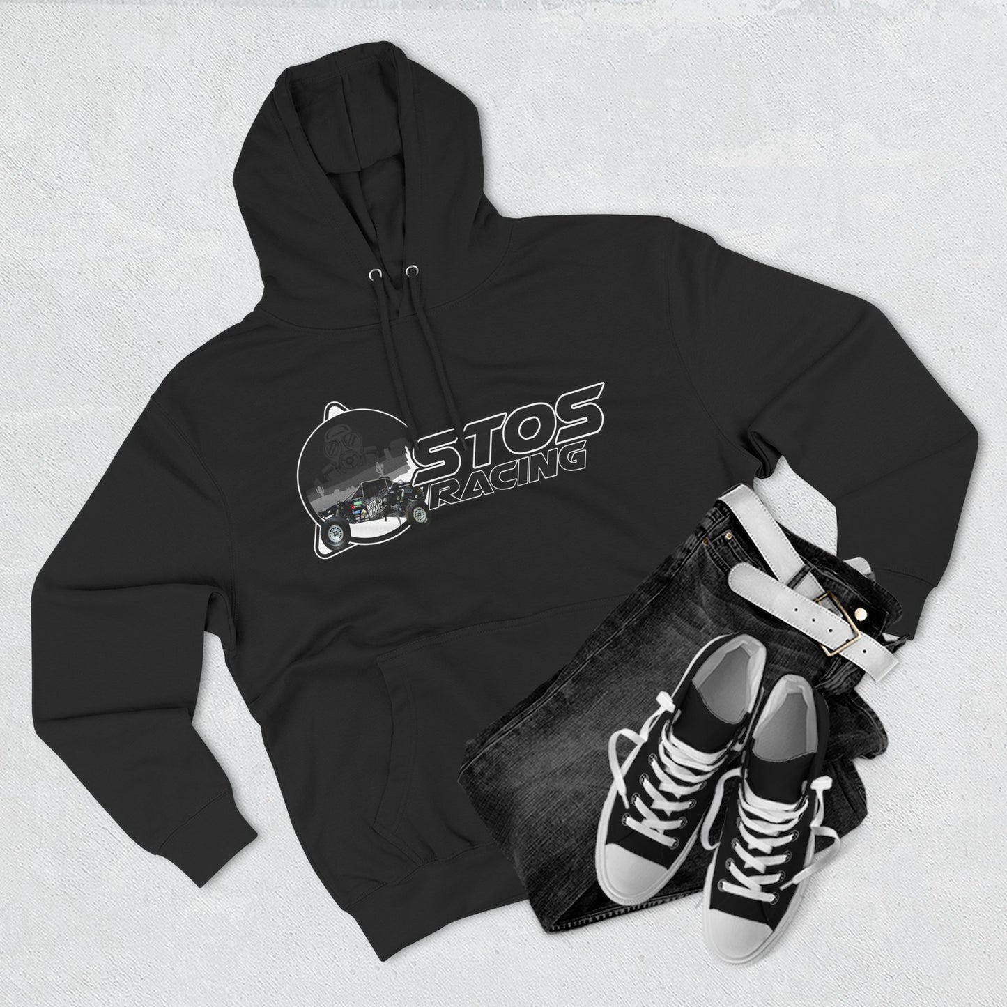 Stos Racing Hoodie - Perfect for Motorsports Fans, Casual Wear, Gifts, and Racing Events, Cozy Fleece