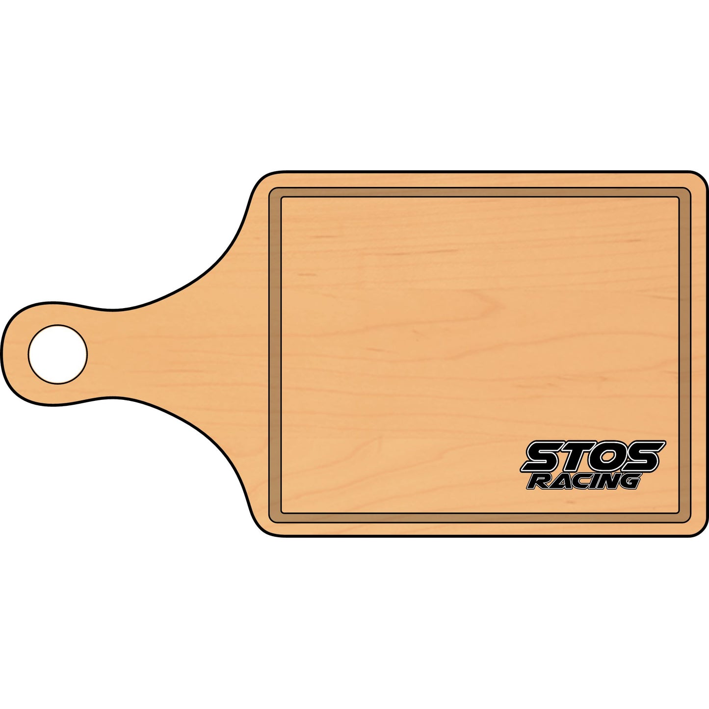Stos Personalized Wooden Cutting Board with Racing Design, Custom Kitchen Decor, Ideal Gift for Chefs, Foodies, and Car Enthusiasts