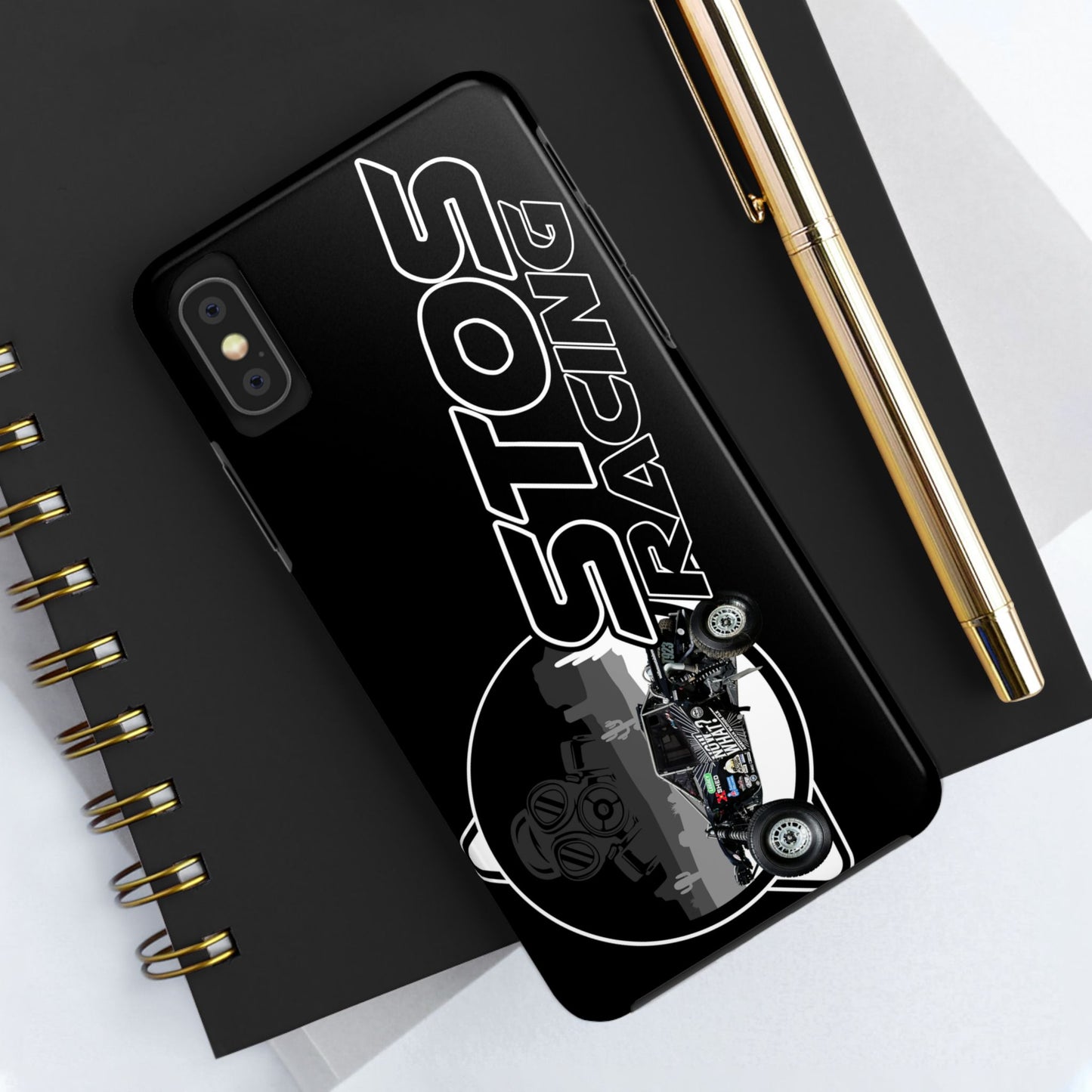 STOS Racing-Themed Tough Phone Cases, Durable Racing Phone Cover, Motorsport Accessories, Gifting for Car Enthusiasts, Sturdy Phone Protection