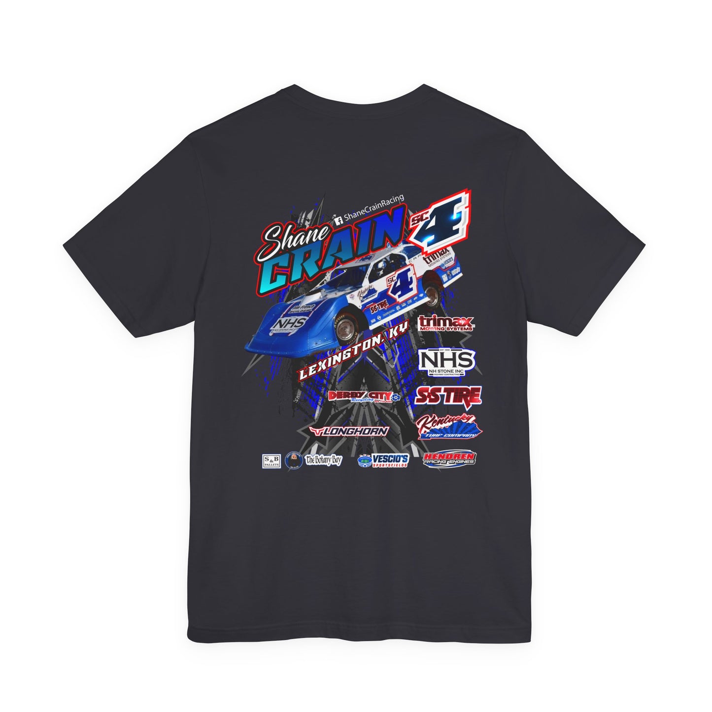 Shane Crain Racing Enthusiast Tee, Unisex Jersey Short Sleeve Shirt for Fans, Motorsport Gift, Race Day Apparel, Cool Graphic Tee, Shane Crain Design