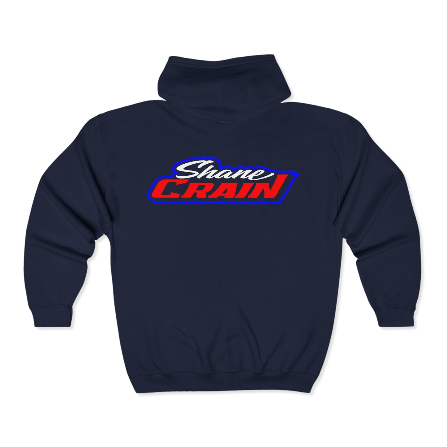 Shane Crain Zip Hoodie with Custom Designs, Perfect for Motorsports Fans, Comfortable Outerwear, Gifting for Race Day, Casual Wear