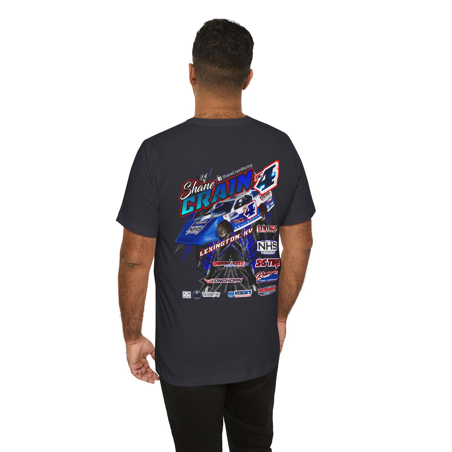 Shane Crain Racing Enthusiast Tee, Unisex Jersey Short Sleeve Shirt for Fans, Motorsport Gift, Race Day Apparel, Cool Graphic Tee, Shane Crain Design