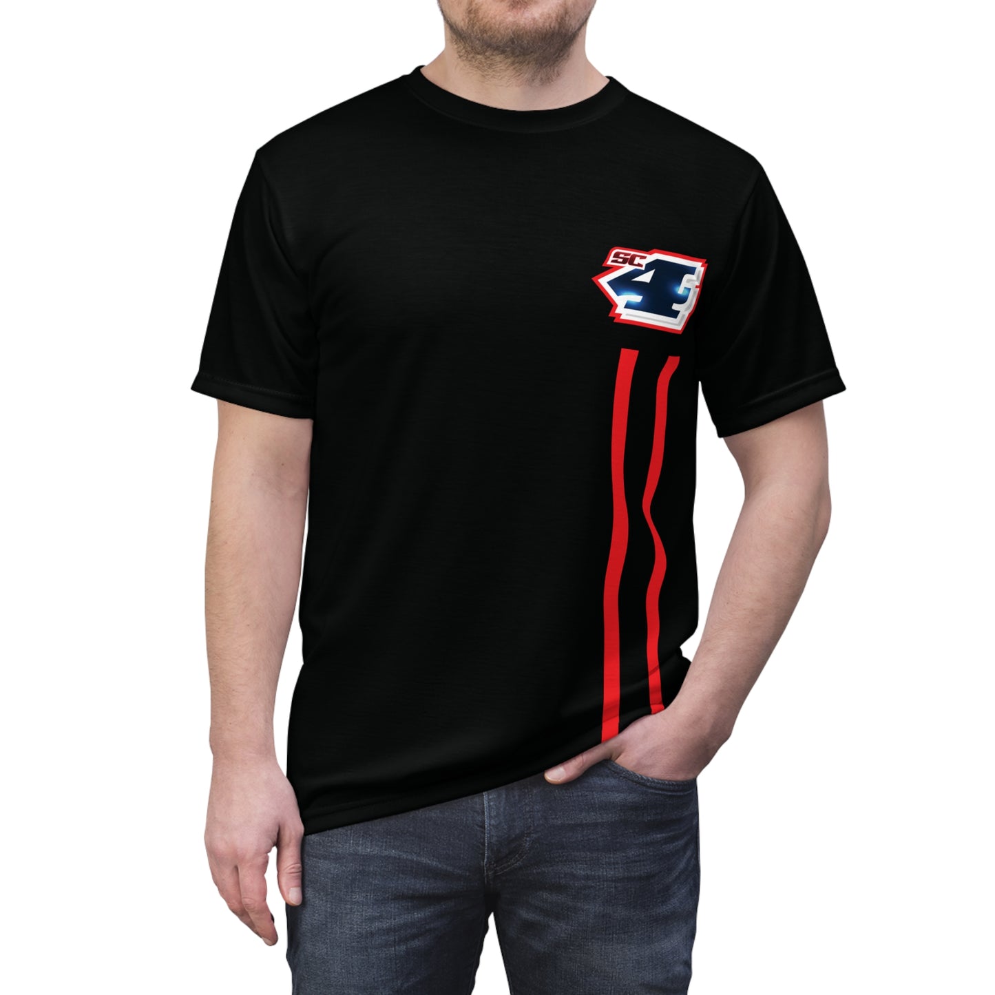 Shane Crain Racing Style Unisex Tee, Stylish Graphic Tee, Sporty AOP Shirt, Casual Everyday Wear, Perfect Gift for Race Fans, Comfortable Fitness Outfit