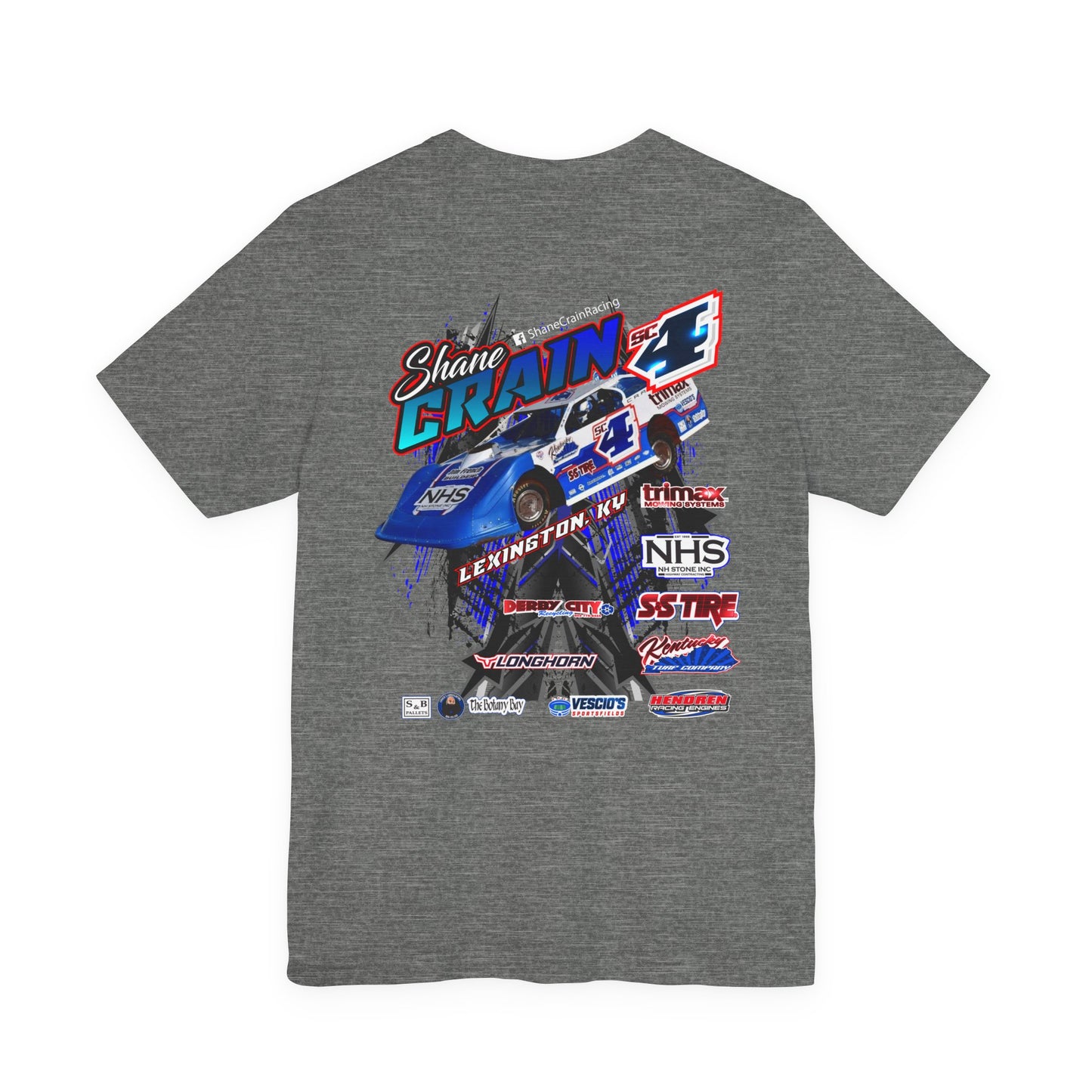 Shane Crain Racing Enthusiast Tee, Unisex Jersey Short Sleeve Shirt for Fans, Motorsport Gift, Race Day Apparel, Cool Graphic Tee, Shane Crain Design