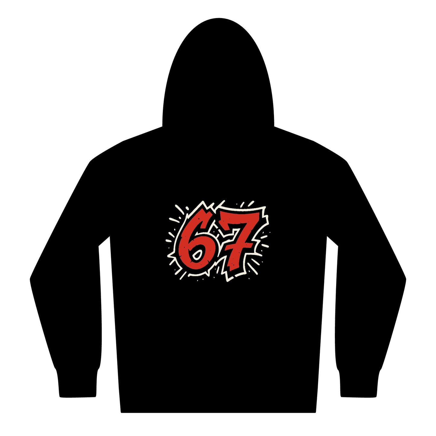 67 Youth Zipped Hoodie with Bold Graphic 67, Cool Hoodie for Teens, Comfortable Zip Up Sweatshirt, Gift for Teens, Casual Wear