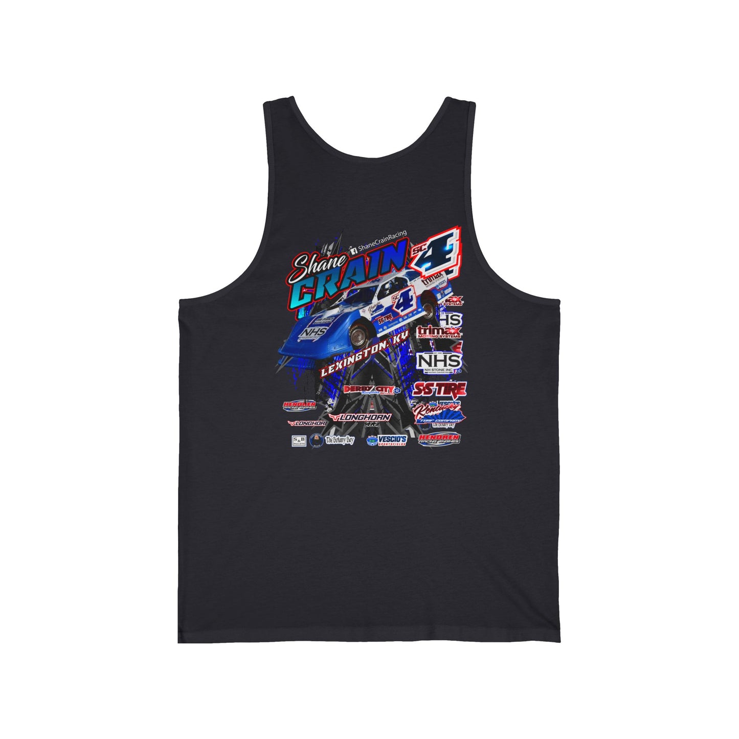 Shane Crain Tank Top with Racing Graphic, Perfect for Summer, Sports Events, Gifts for Race Fans, Casual Wear, Festival Outfit
