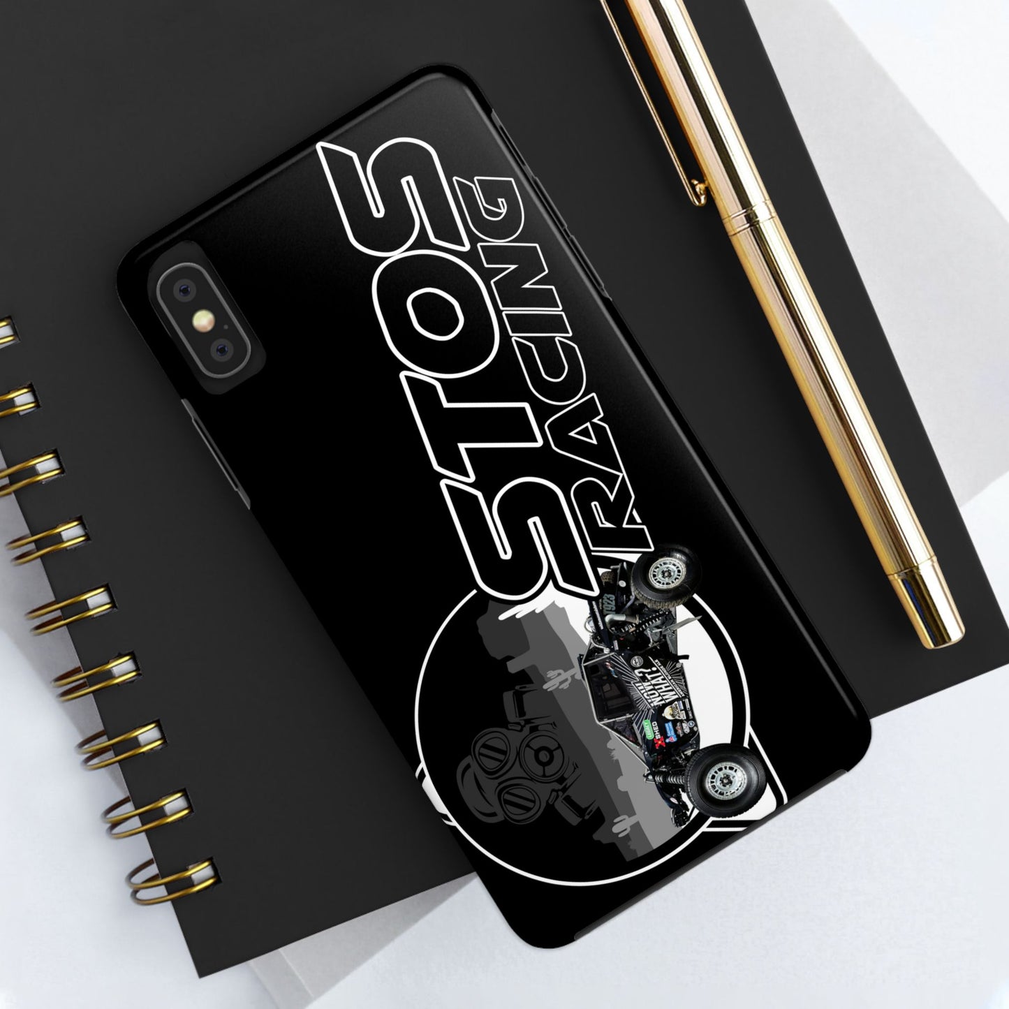STOS Racing-Themed Tough Phone Cases, Durable Racing Phone Cover, Motorsport Accessories, Gifting for Car Enthusiasts, Sturdy Phone Protection