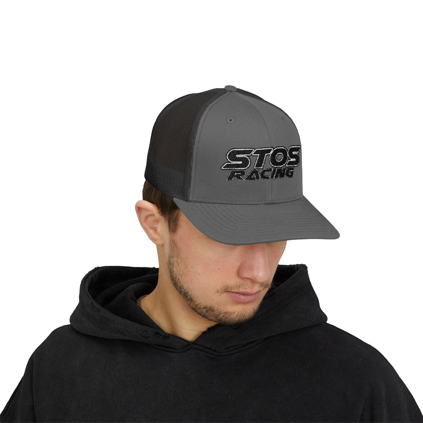 Stos Racing Snapback Trucker Cap for Racing Fans | Unisex Cap, Sports Headwear, Gift for Motorsports Enthusiasts, Casual Style