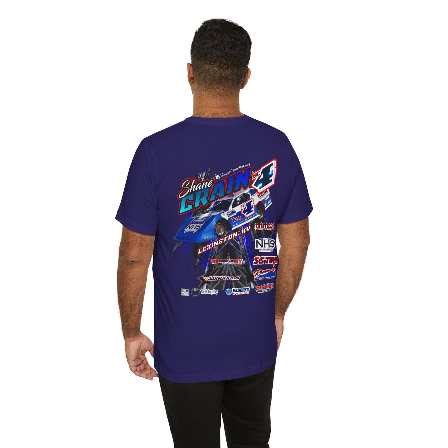 Shane Crain Racing Enthusiast Tee, Unisex Jersey Short Sleeve Shirt for Fans, Motorsport Gift, Race Day Apparel, Cool Graphic Tee, Shane Crain Design