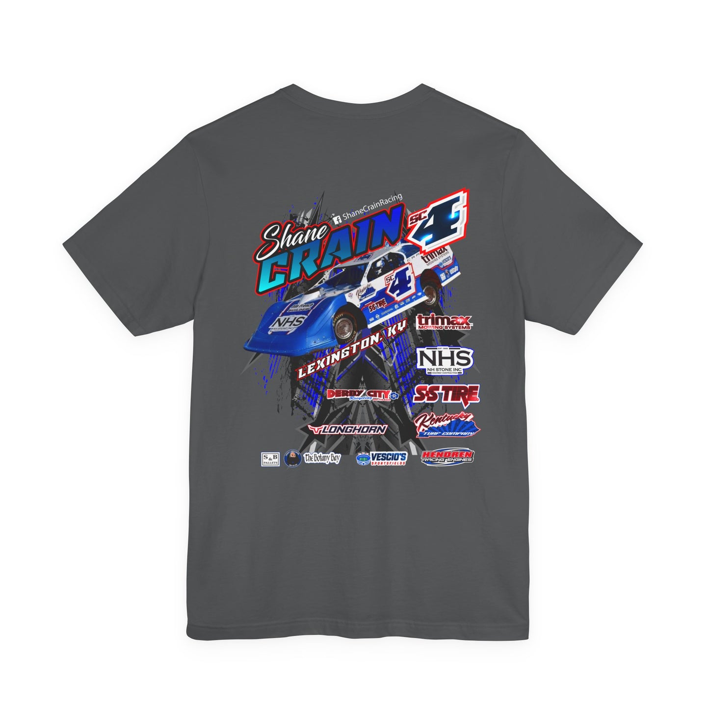 Shane Crain Racing Enthusiast Tee, Unisex Jersey Short Sleeve Shirt for Fans, Motorsport Gift, Race Day Apparel, Cool Graphic Tee, Shane Crain Design