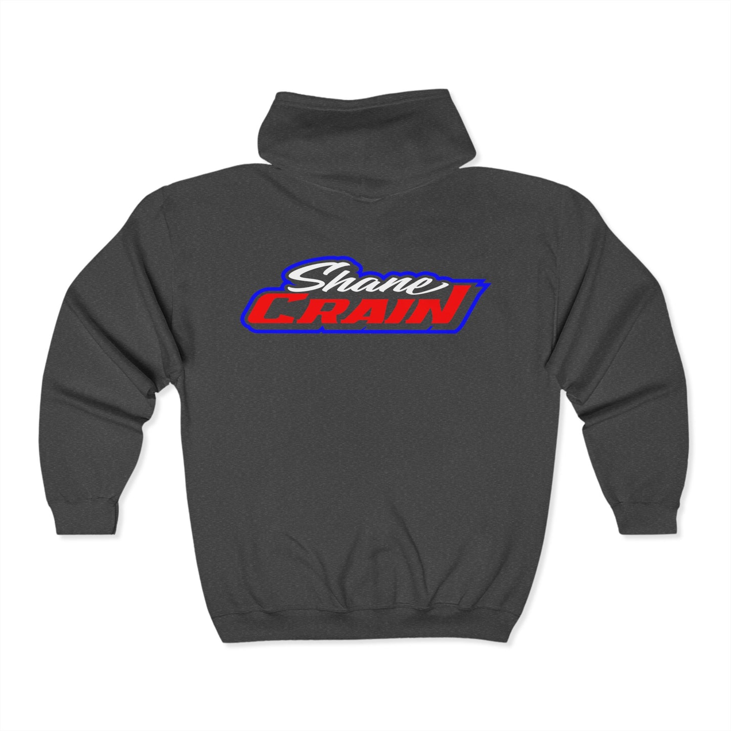 Shane Crain Zip Hoodie with Custom Designs, Perfect for Motorsports Fans, Comfortable Outerwear, Gifting for Race Day, Casual Wear