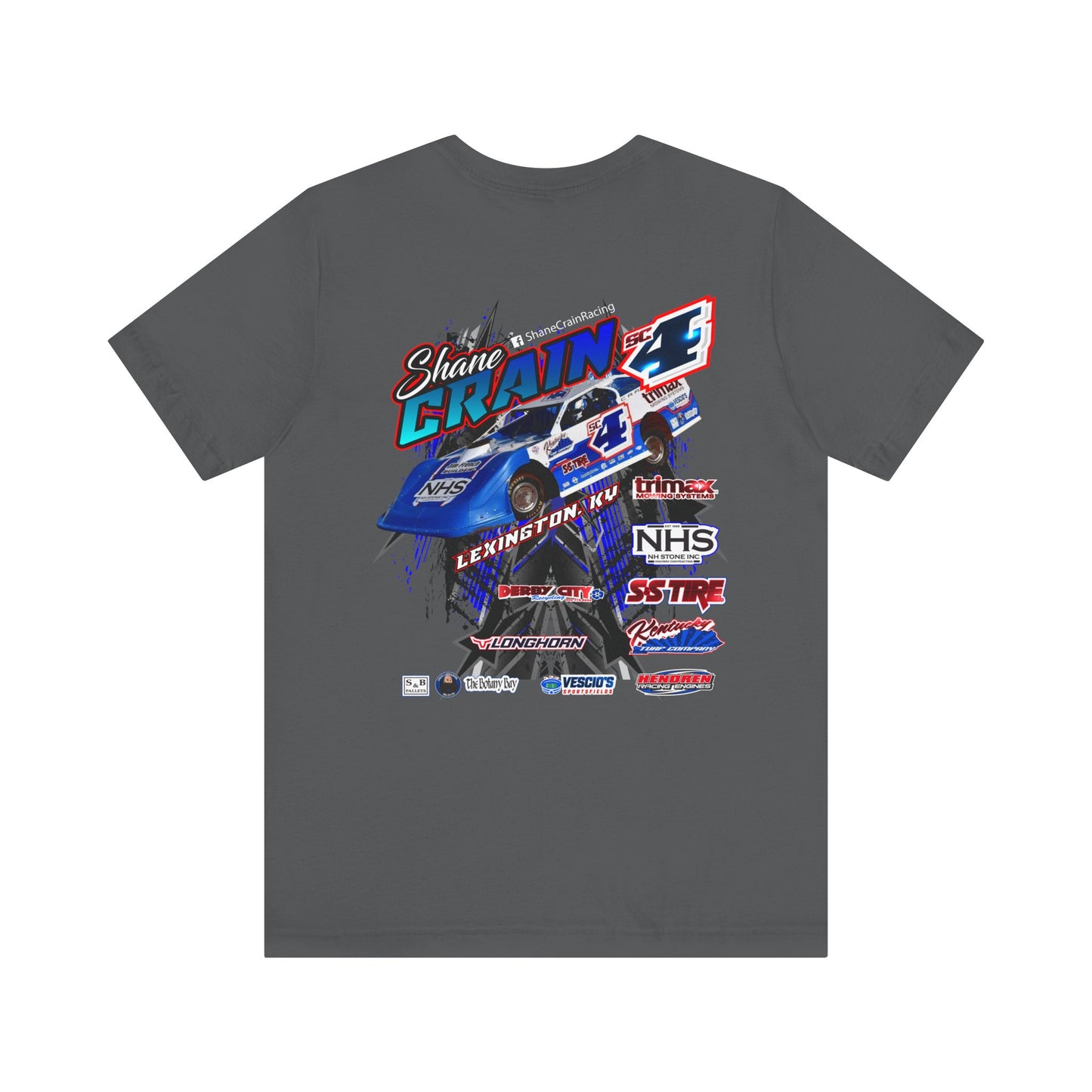 Shane Crain Racing Enthusiast Tee, Unisex Jersey Short Sleeve Shirt for Fans, Motorsport Gift, Race Day Apparel, Cool Graphic Tee, Shane Crain Design