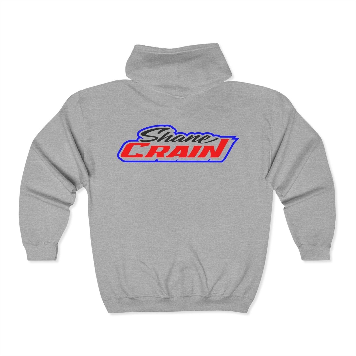 Shane Crain Zip Hoodie with Custom Designs, Perfect for Motorsports Fans, Comfortable Outerwear, Gifting for Race Day, Casual Wear