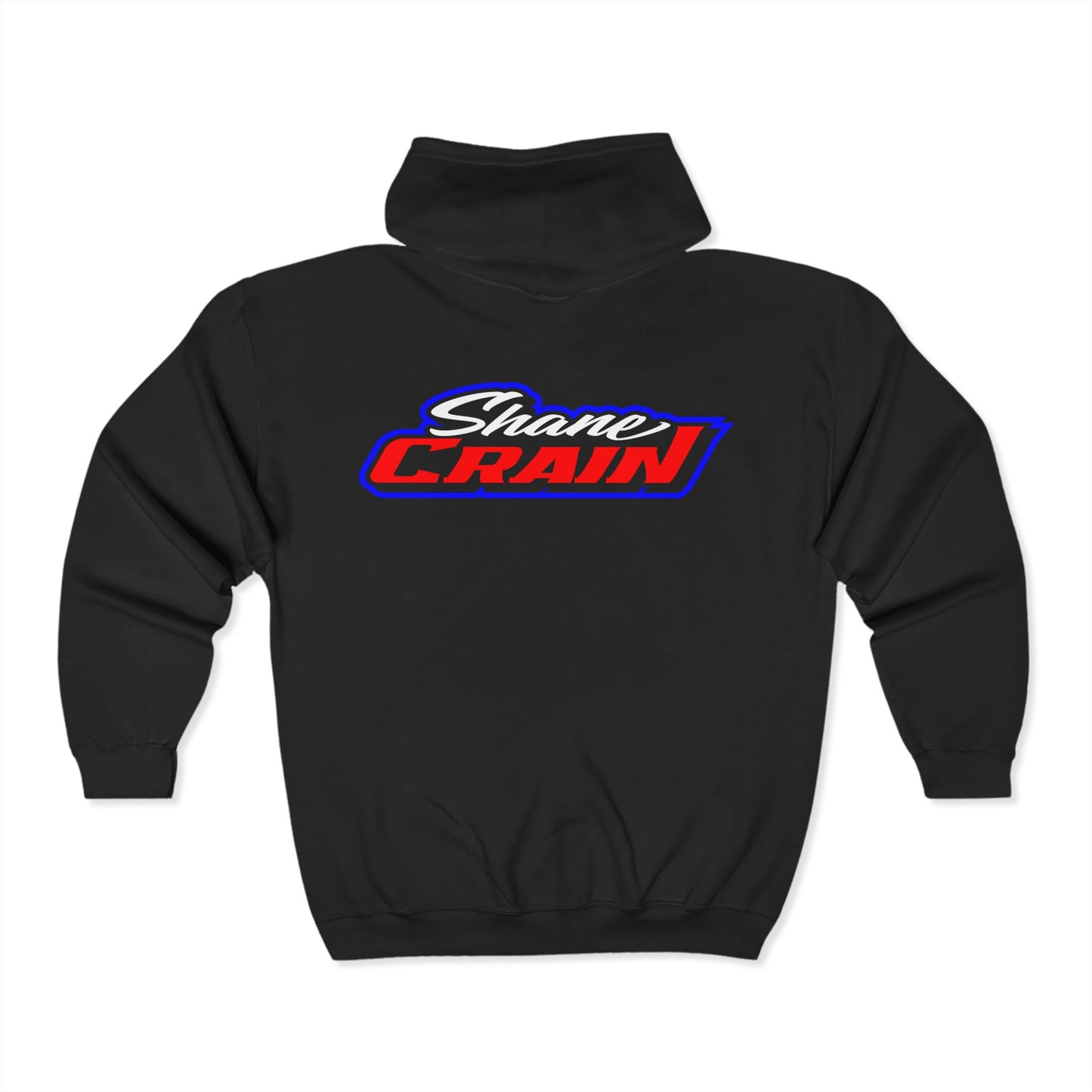 Shane Crain Zip Hoodie with Custom Designs, Perfect for Motorsports Fans, Comfortable Outerwear, Gifting for Race Day, Casual Wear