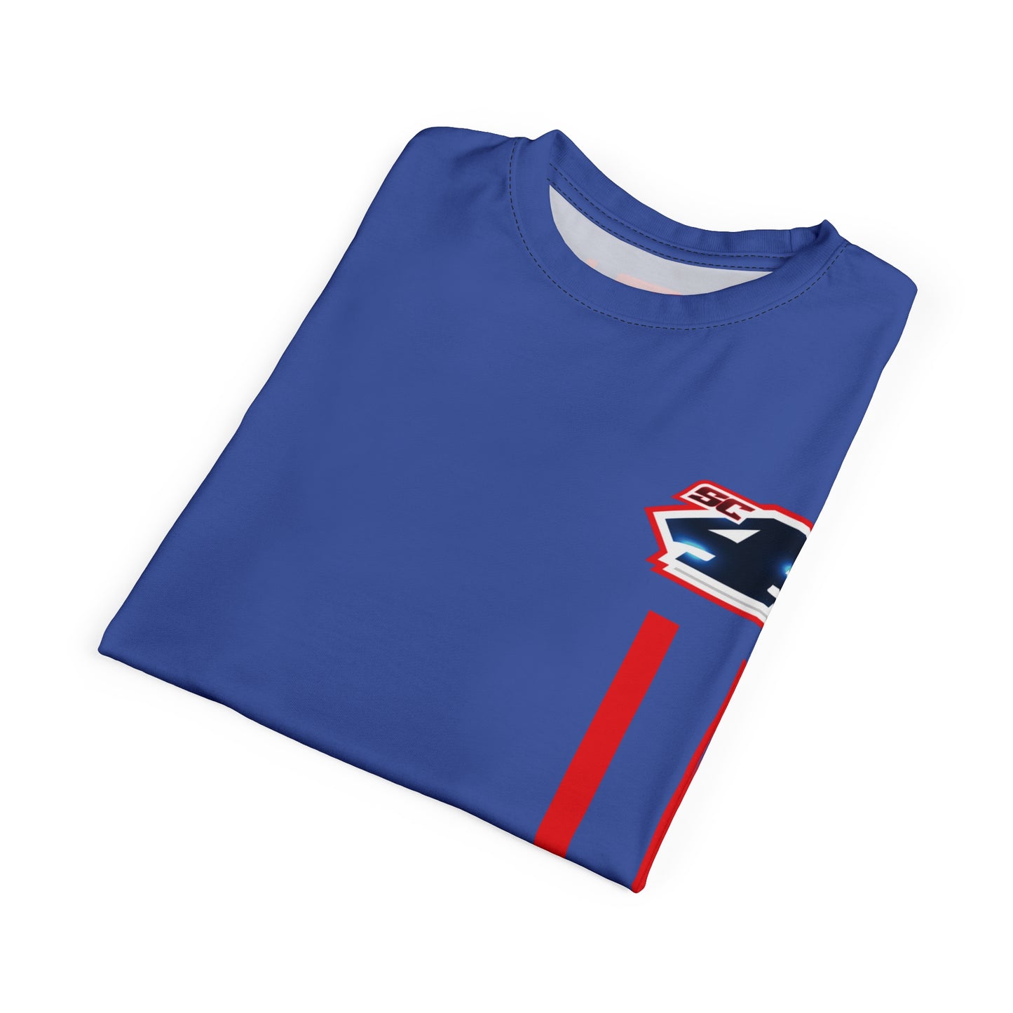 Shane Crain Racing Style Unisex Tee, Stylish Graphic Tee, Sporty AOP Shirt, Casual Everyday Wear, Perfect Gift for Race Fans, Comfortable Fitness Outfit Blue