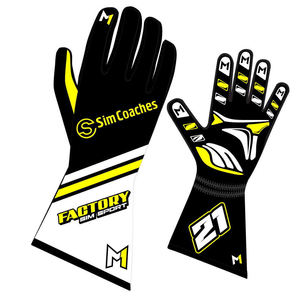 Custom Factory Sim Sport Nomex Auto Racing Gloves