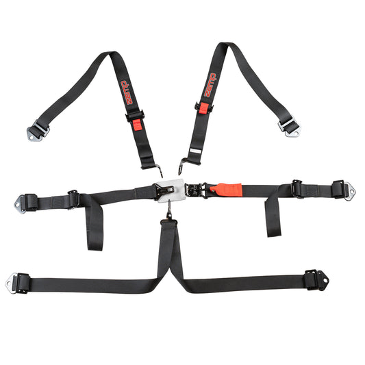 Race Seat Harness Black 2 Shoulder 2 6 Point Pull Up (In)