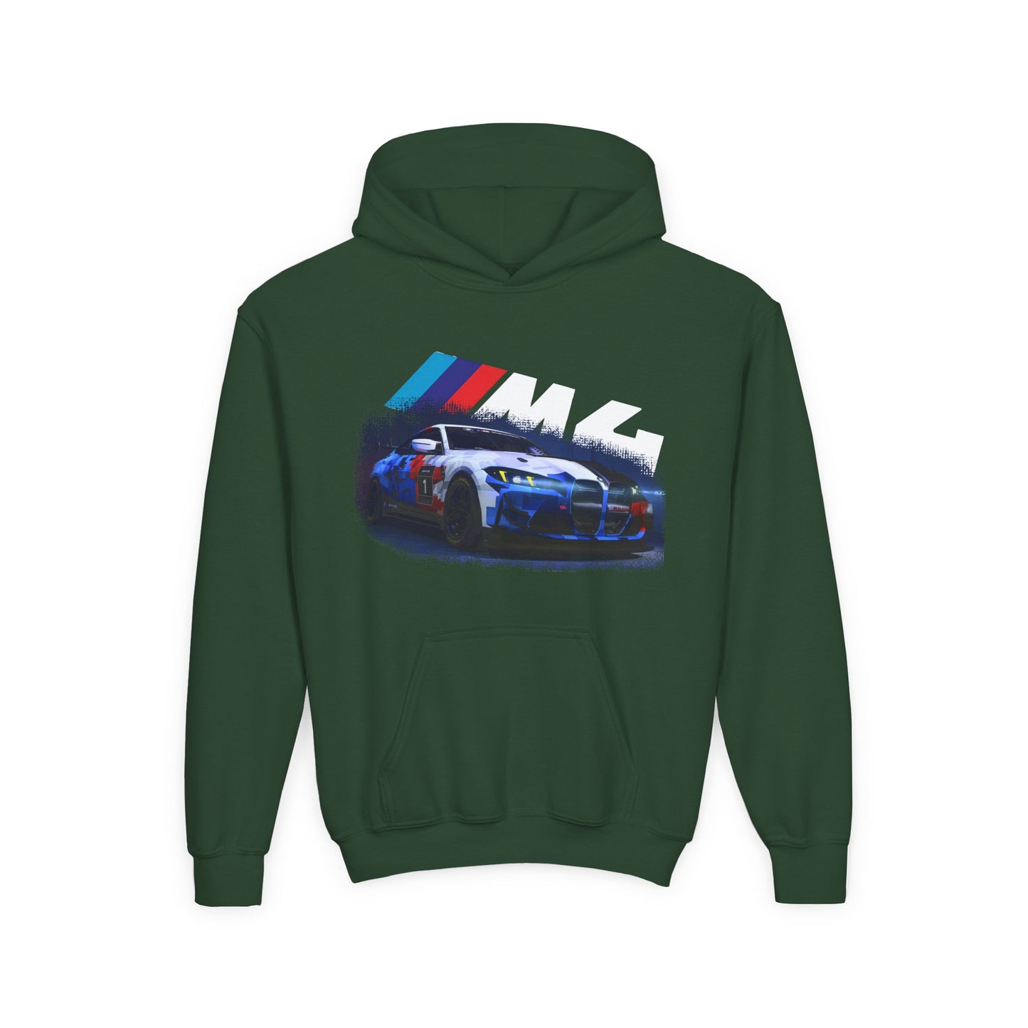 Youth Racing Hoodie — BMW M4 Drift Car Graphic