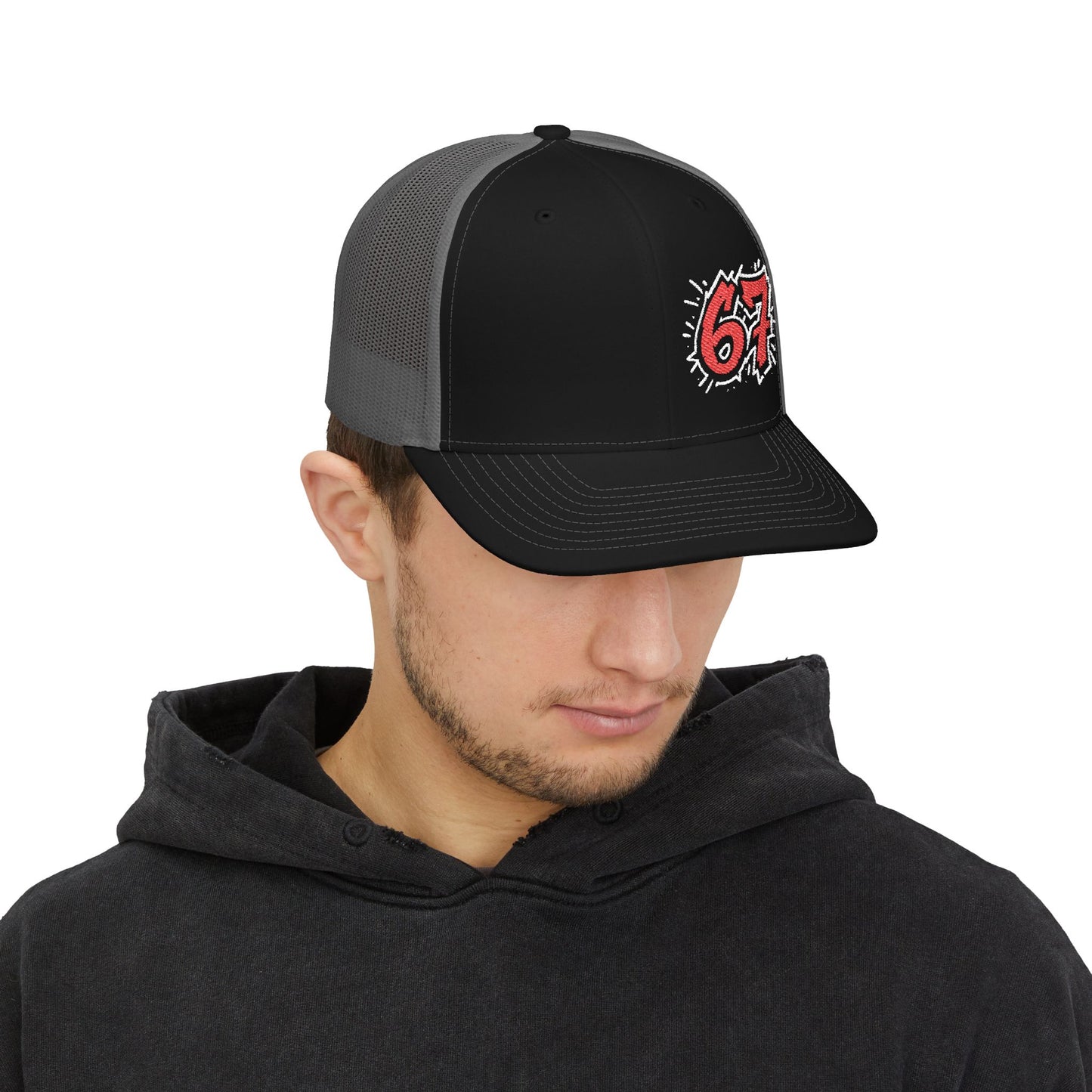 67 Embroidered Snapback Trucker Cap - Trendy Accessory for Outdoor Adventures, Casual Outings, Gifts for Him/Her, Streetwear Style, [...]