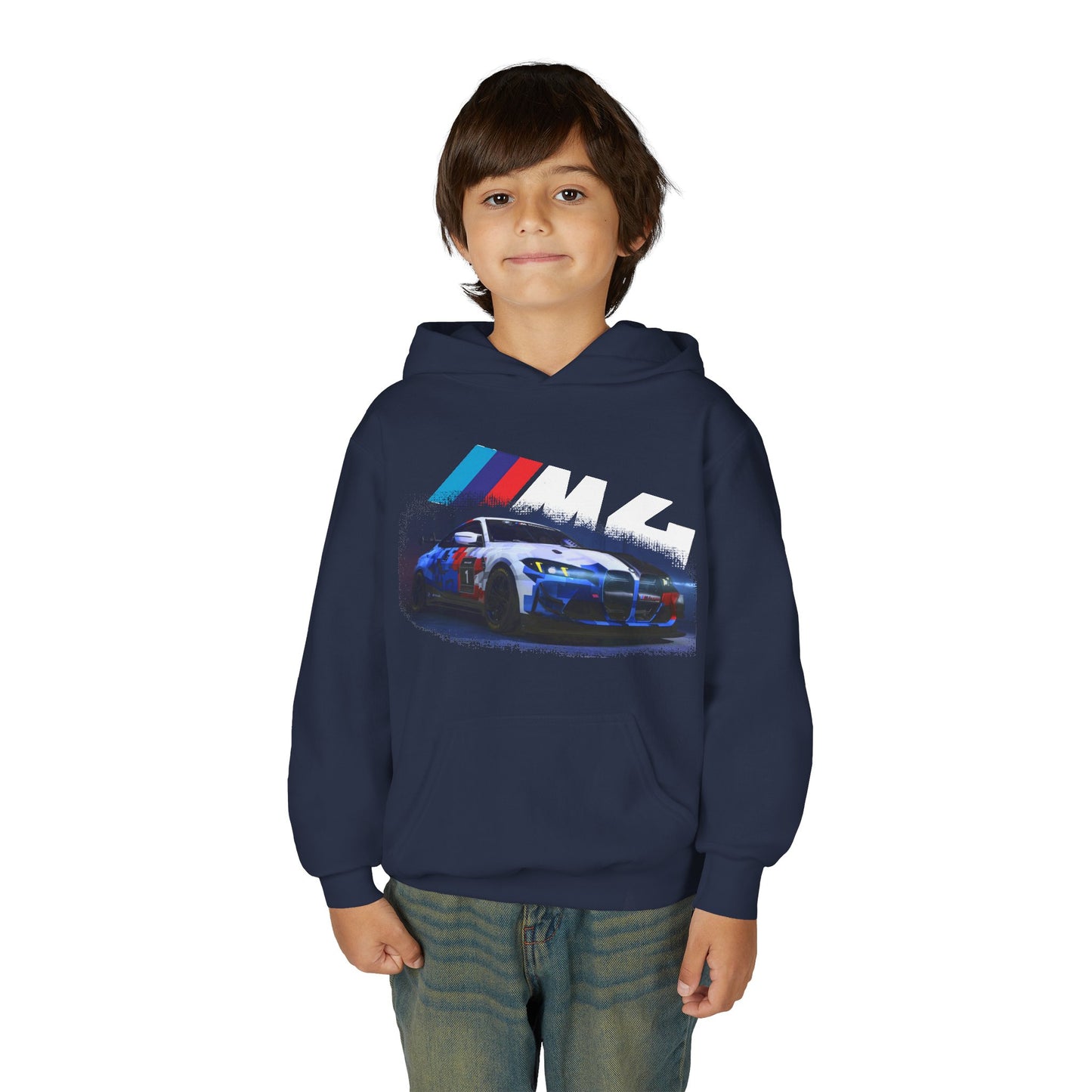 Youth Racing Hoodie — BMW M4 Drift Car Graphic