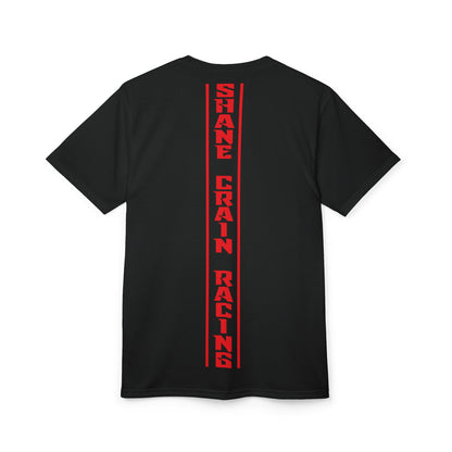 Shane Crain Racing Style Unisex Tee, Stylish Graphic Tee, Sporty AOP Shirt, Casual Everyday Wear, Perfect Gift for Race Fans, Comfortable Fitness Outfit