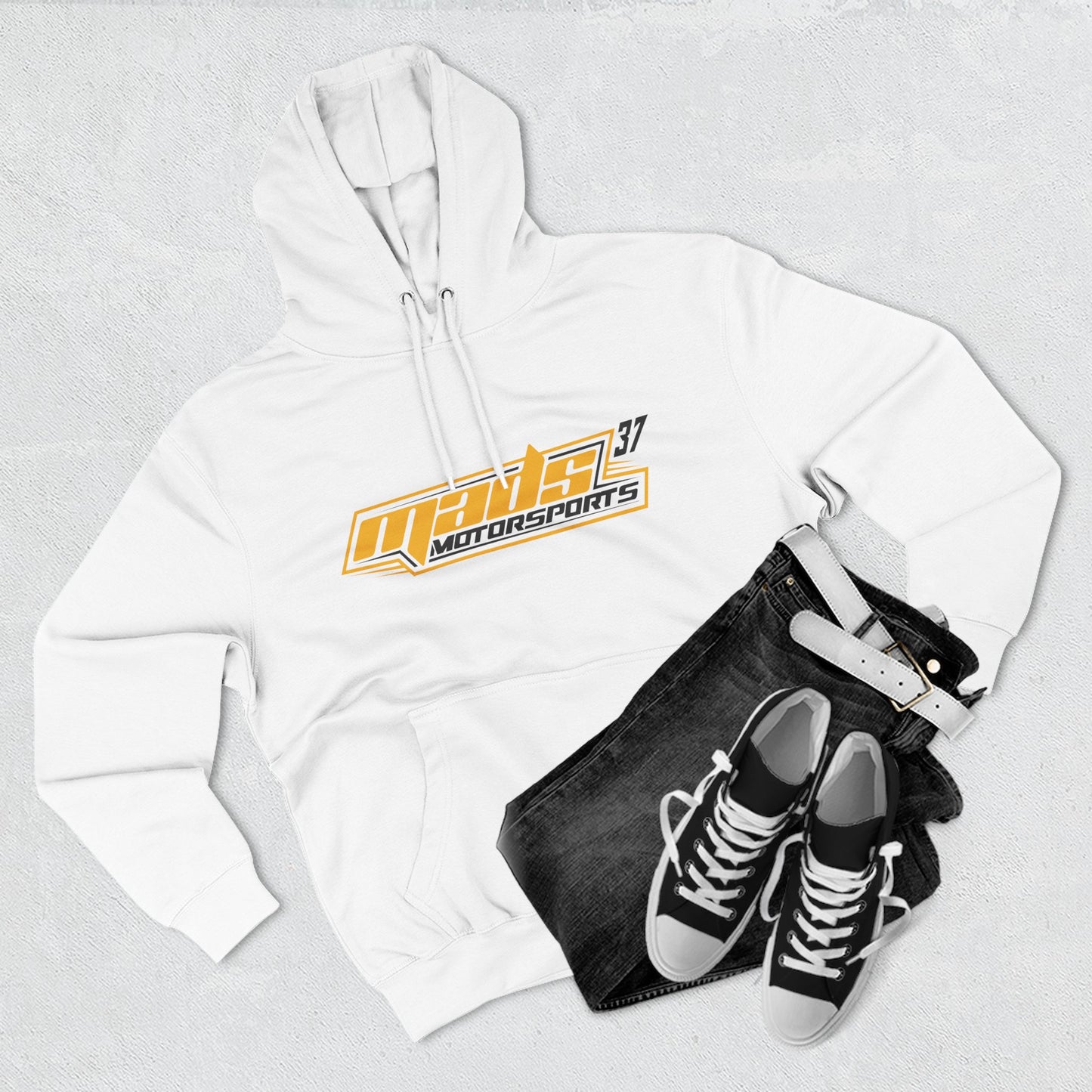 Jarred Querio Motorsports Racing Hoodie — 'Guerin 37' Three-Panel Fleece Racing Logo