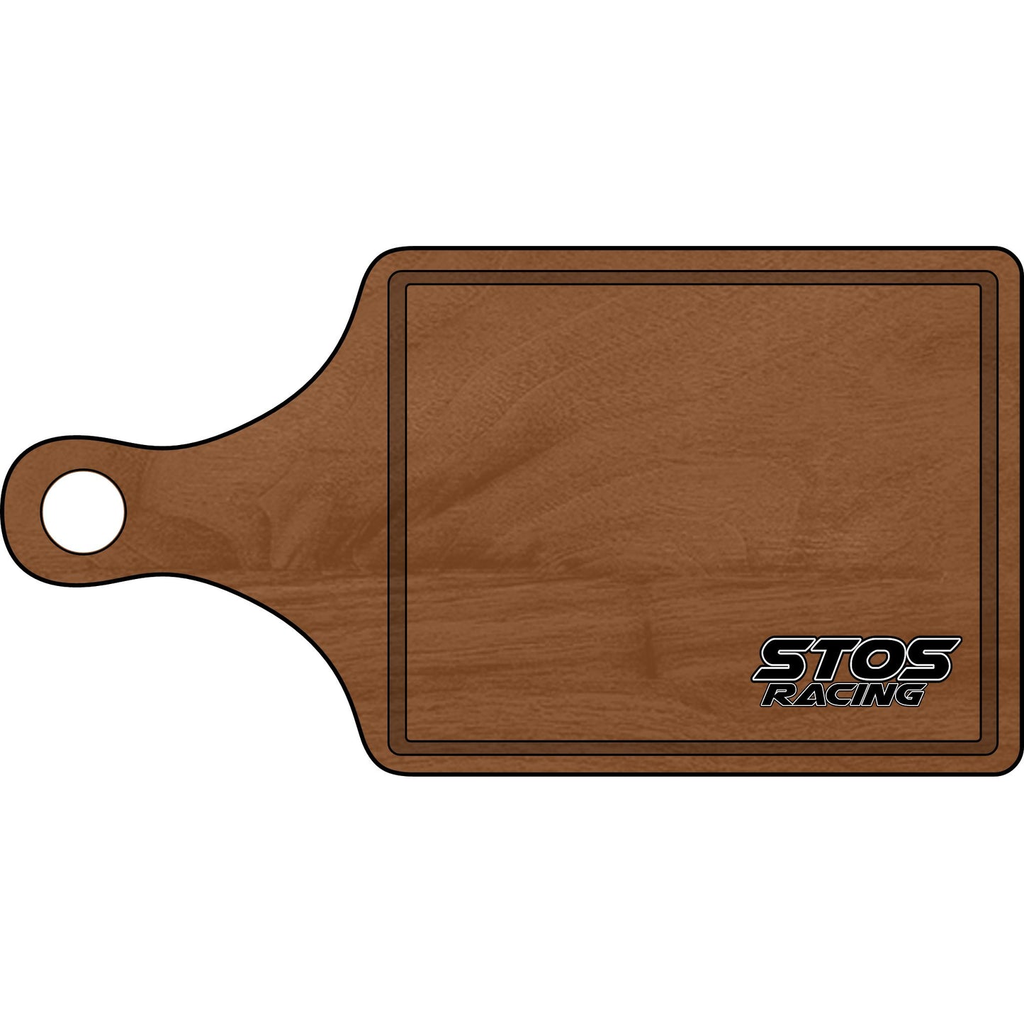 Stos Personalized Wooden Cutting Board with Racing Design, Custom Kitchen Decor, Ideal Gift for Chefs, Foodies, and Car Enthusiasts