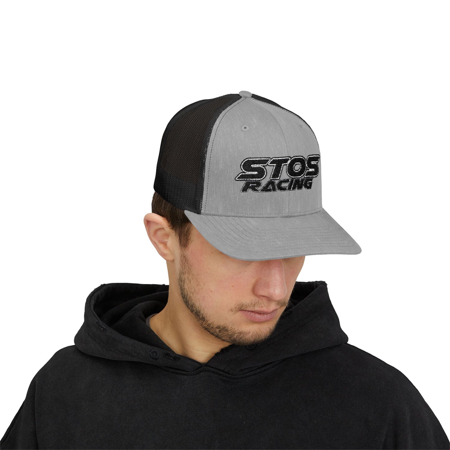 Stos Racing Snapback Trucker Cap for Racing Fans | Unisex Cap, Sports Headwear, Gift for Motorsports Enthusiasts, Casual Style