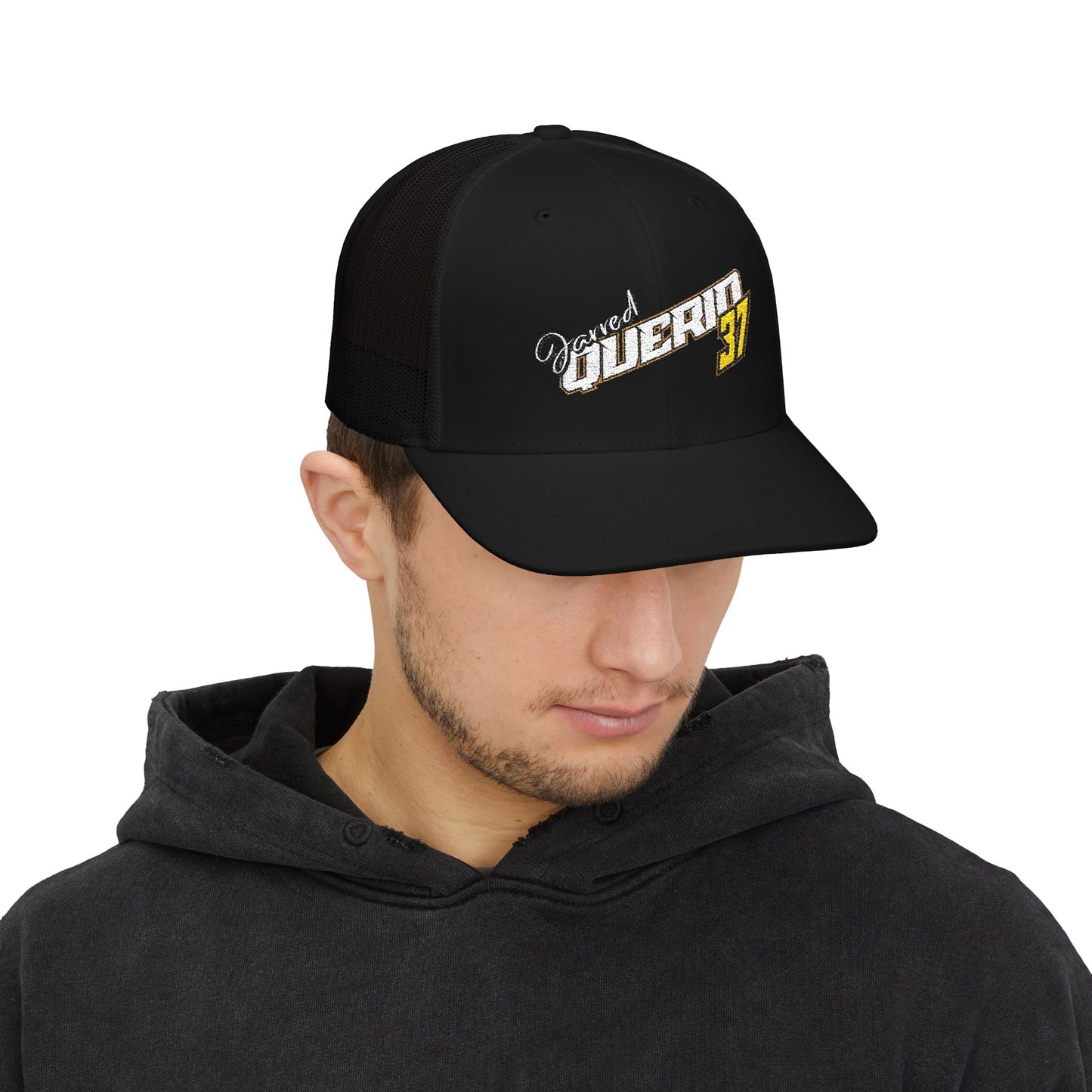 Jarred Querio 37 Embroidered Trucker Cap – Retro Racing Snapback