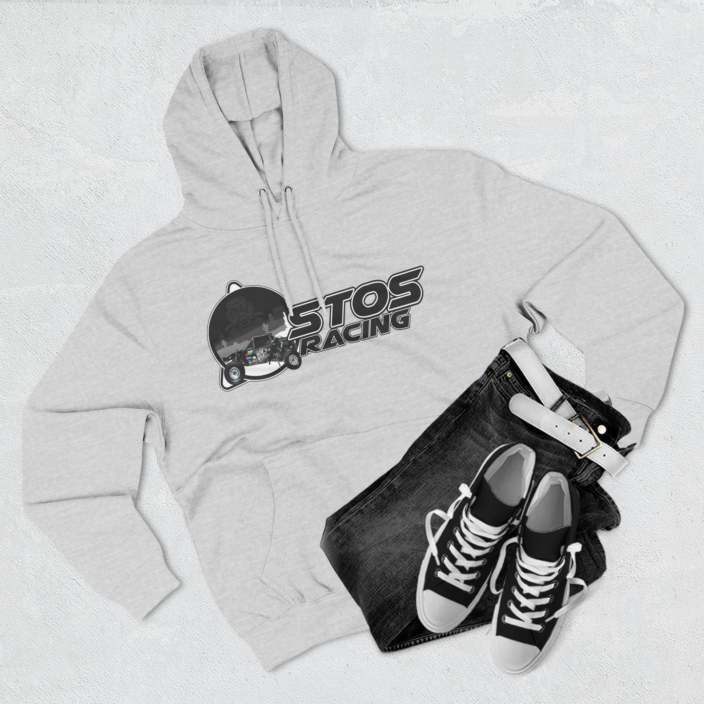 Stos Racing Hoodie - Perfect for Motorsports Fans, Casual Wear, Gifts, and Racing Events, Cozy Fleece