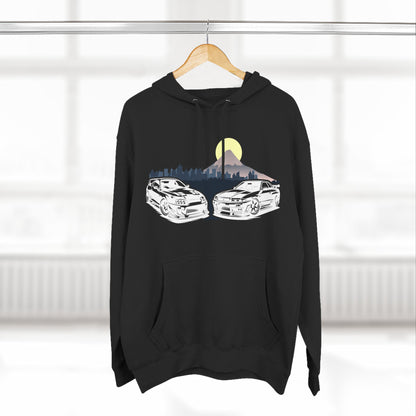 Supra and Skyline Tokyo Three-Panel Fleece Hoodie, Gift for Him, Men’s Hoodie, Automotive Apparel, Cozy Hoodie for Car Enthusiasts
