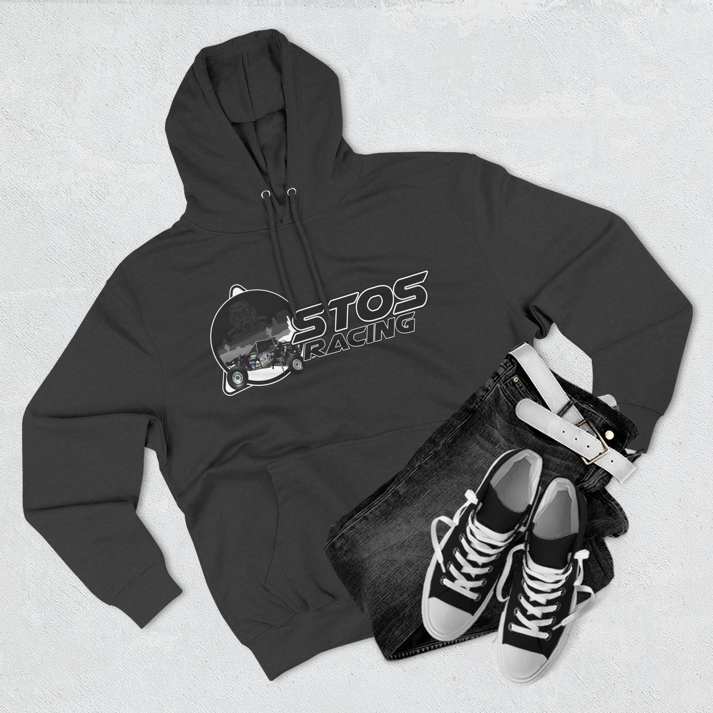 Stos Racing Hoodie - Perfect for Motorsports Fans, Casual Wear, Gifts, and Racing Events, Cozy Fleece