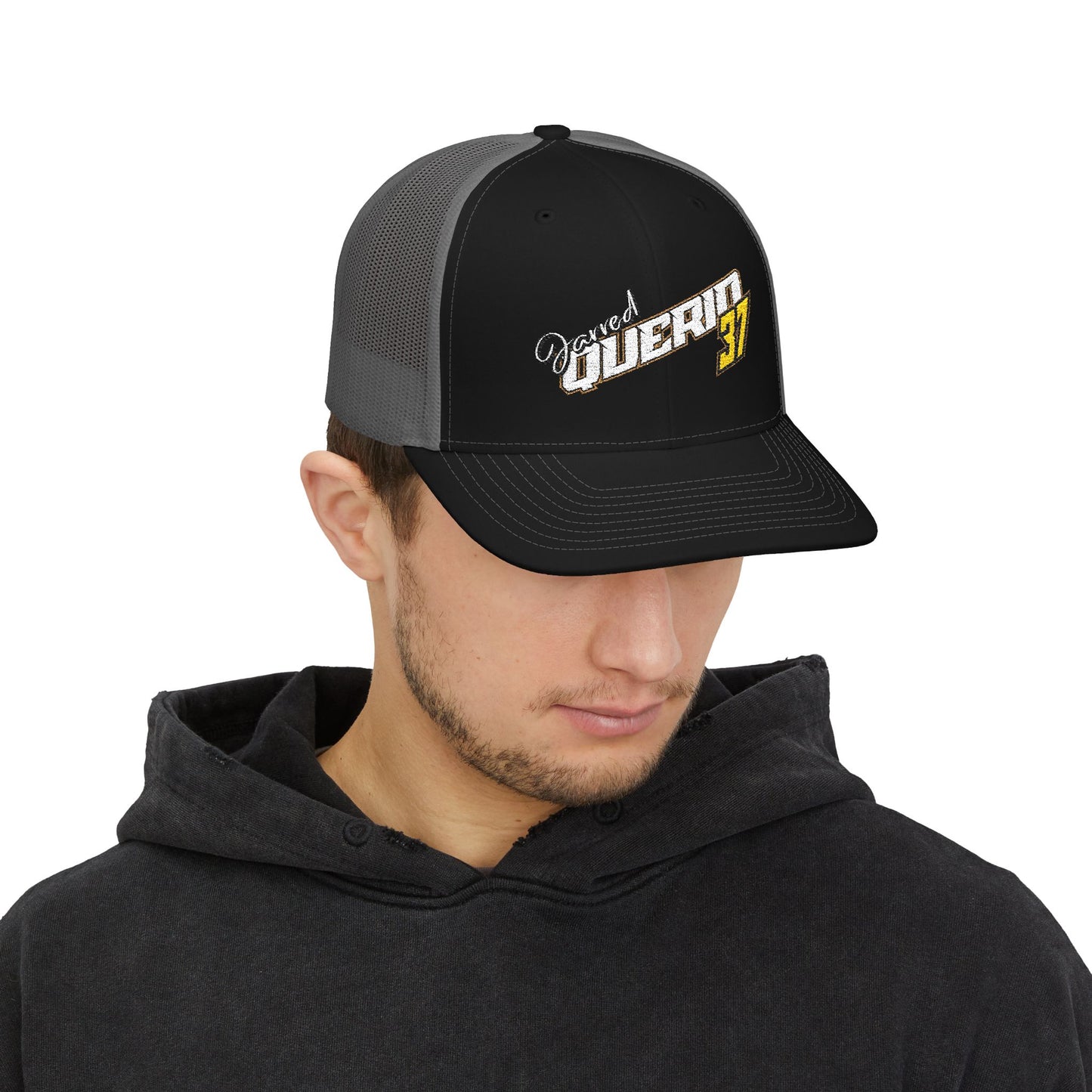 Jarred Querio 37 Embroidered Trucker Cap – Retro Racing Snapback