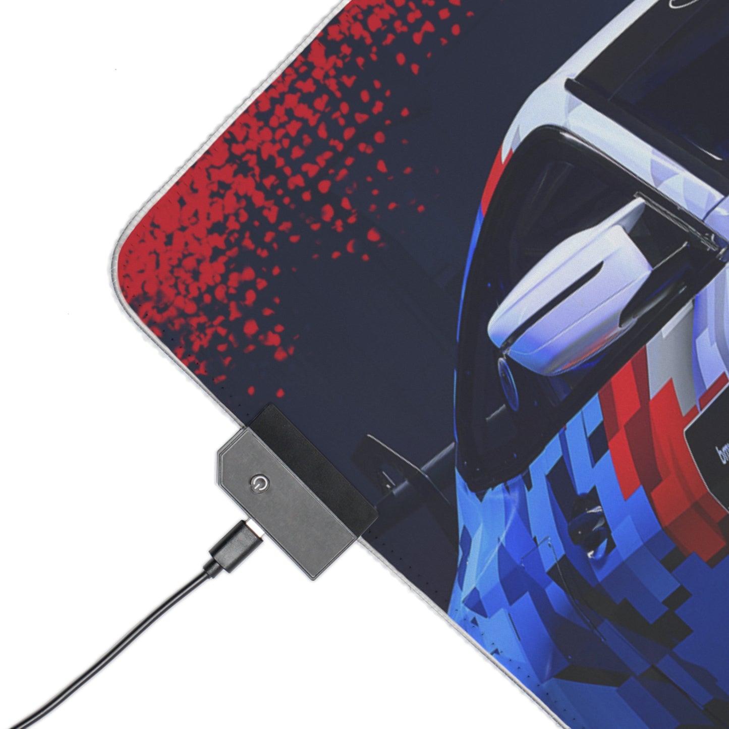 Racing M4 LED Gaming Mouse Pad — RGB Illuminated Extended Desk Mat with Sports Car Design