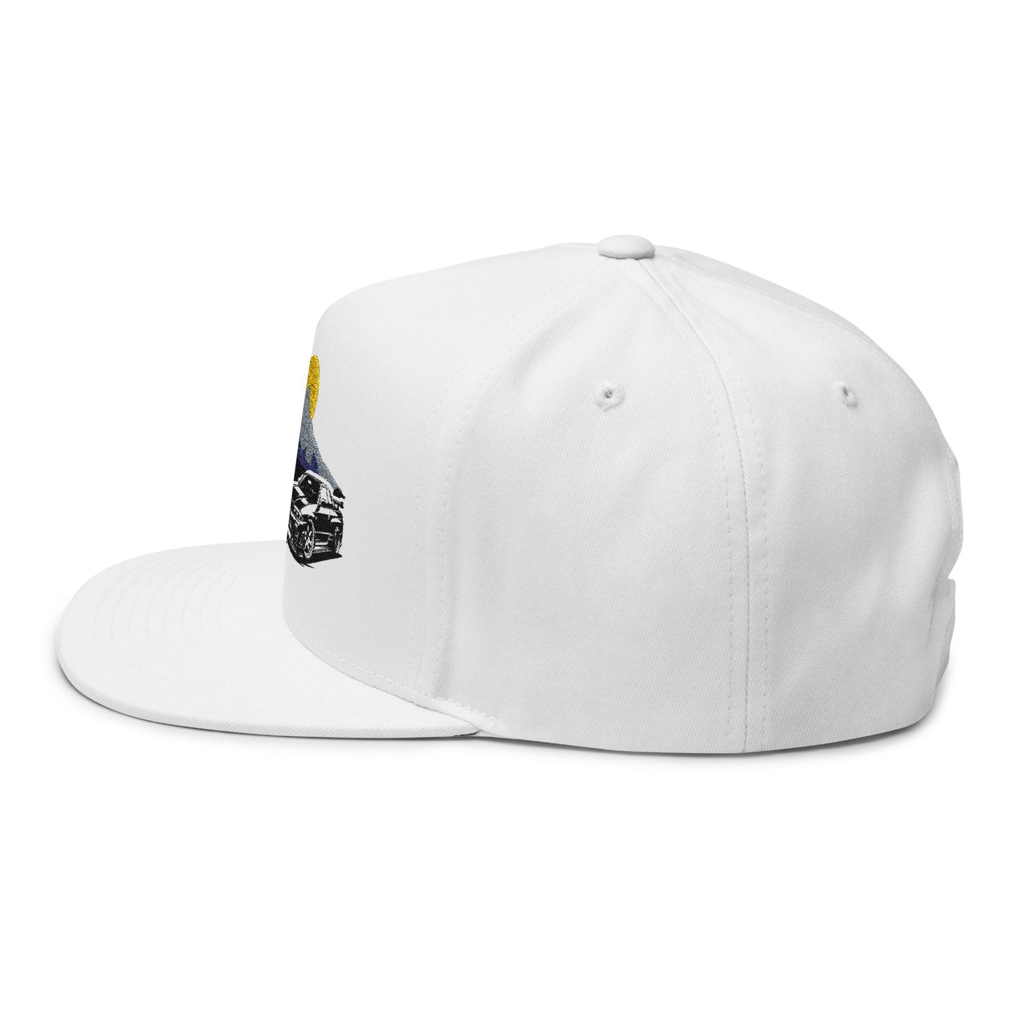 Embroidered Flat Bill Cap | Custom Car Design Hat for Car Enthusiasts, Birthday Gift, Supra & Skyline Tokyo