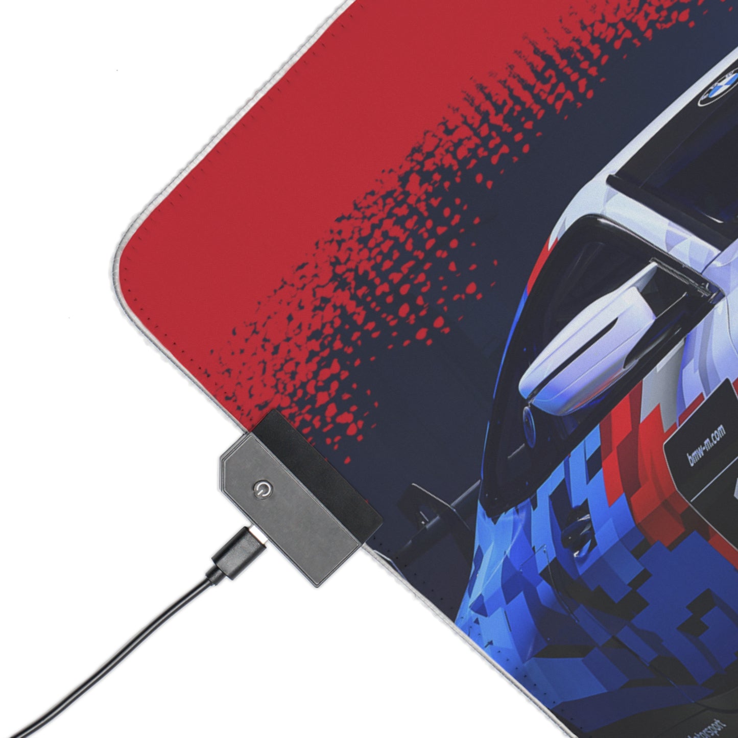 Racing M4 LED Gaming Mouse Pad — RGB Illuminated Extended Desk Mat with Sports Car Design