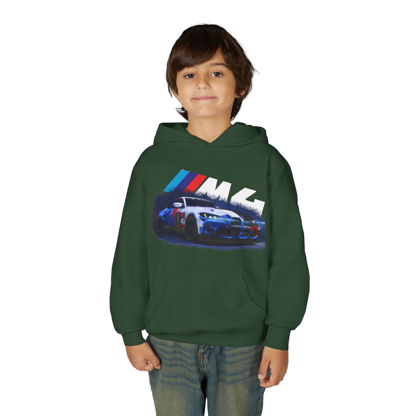 Youth Racing Hoodie — BMW M4 Drift Car Graphic