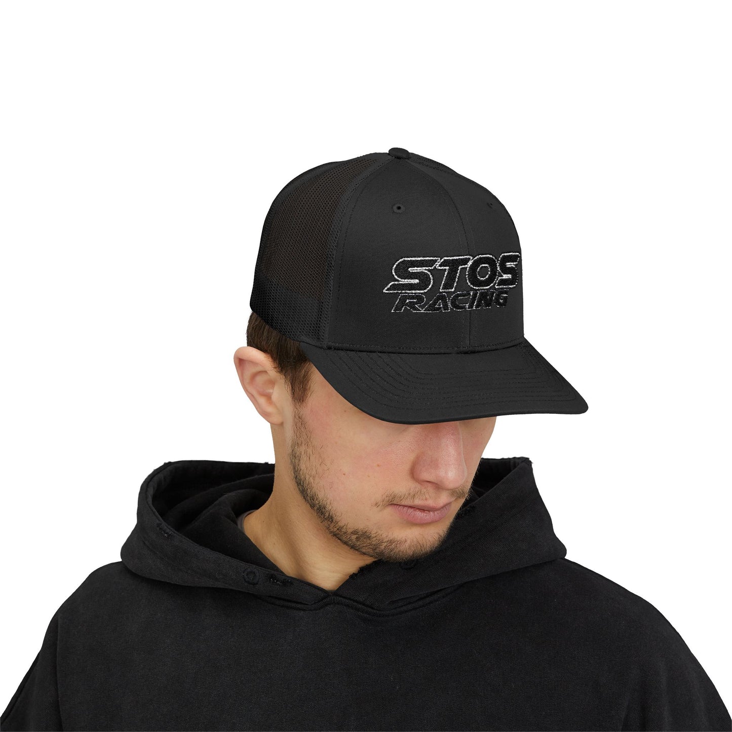 Stos Racing Snapback Trucker Cap for Racing Fans | Unisex Cap, Sports Headwear, Gift for Motorsports Enthusiasts, Casual Style