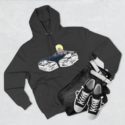 Supra and Skyline Tokyo Three-Panel Fleece Hoodie, Gift for Him, Men’s Hoodie, Automotive Apparel, Cozy Hoodie for Car Enthusiasts