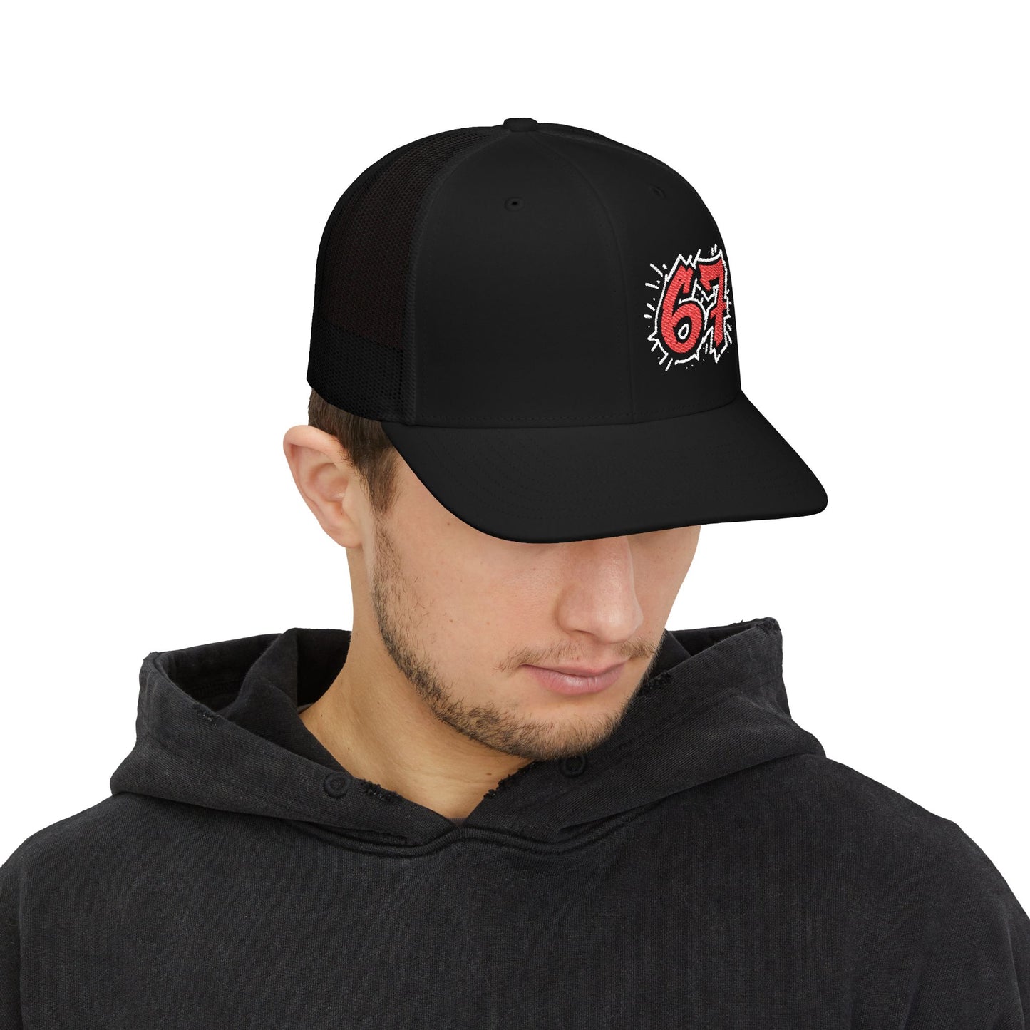 67 Embroidered Snapback Trucker Cap - Trendy Accessory for Outdoor Adventures, Casual Outings, Gifts for Him/Her, Streetwear Style, [...]