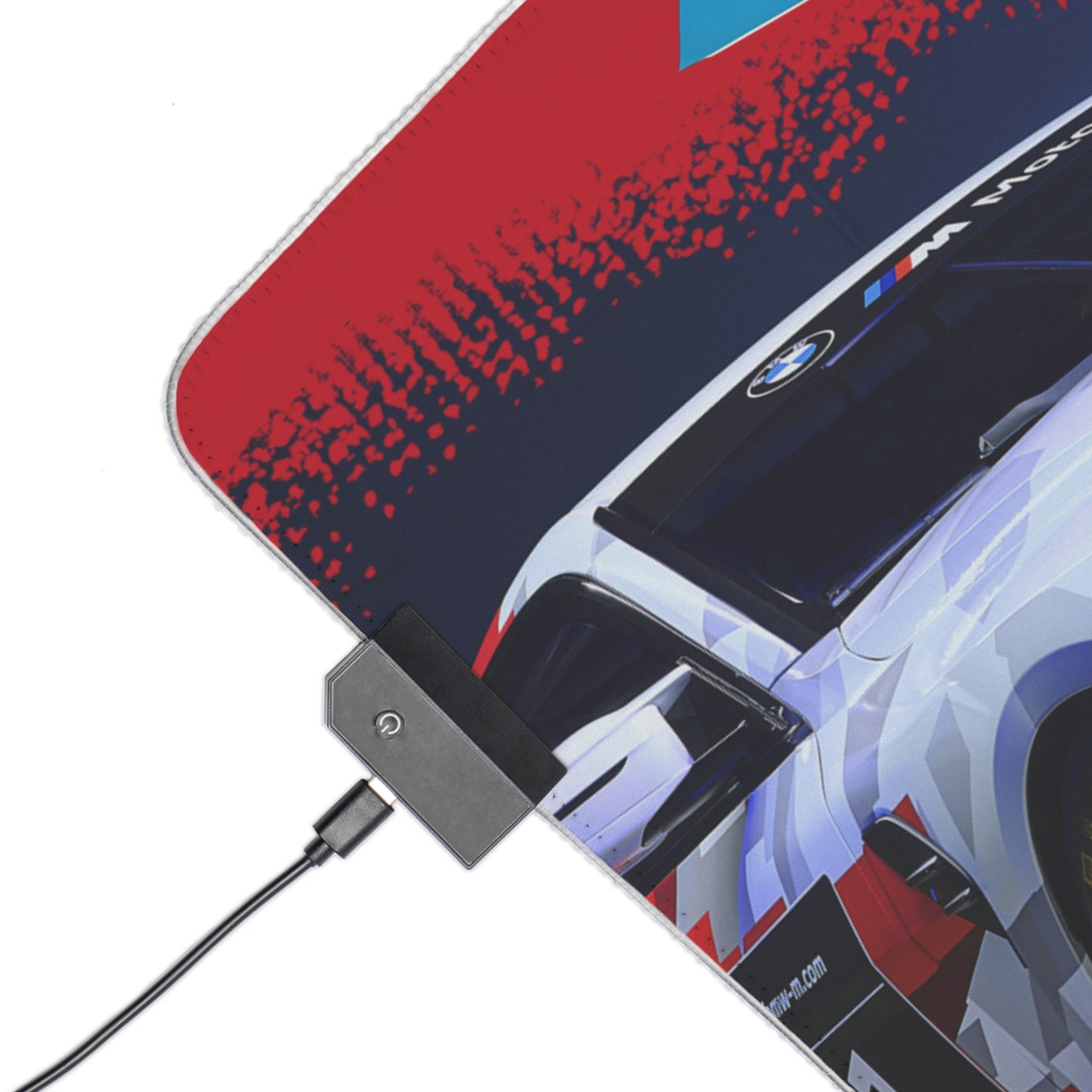 Racing M4 LED Gaming Mouse Pad — RGB Illuminated Extended Desk Mat with Sports Car Design