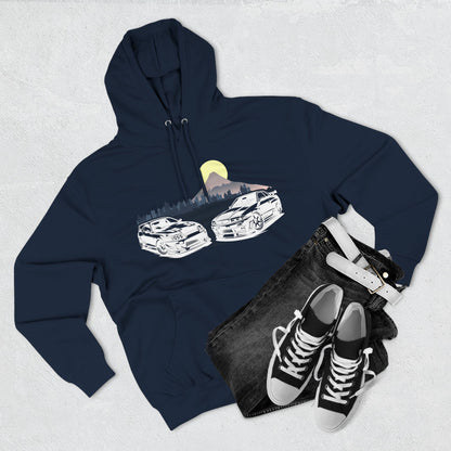 Supra and Skyline Tokyo Three-Panel Fleece Hoodie, Gift for Him, Men’s Hoodie, Automotive Apparel, Cozy Hoodie for Car Enthusiasts