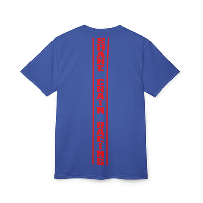 Shane Crain Racing Style Unisex Tee, Stylish Graphic Tee, Sporty AOP Shirt, Casual Everyday Wear, Perfect Gift for Race Fans, Comfortable Fitness Outfit Blue