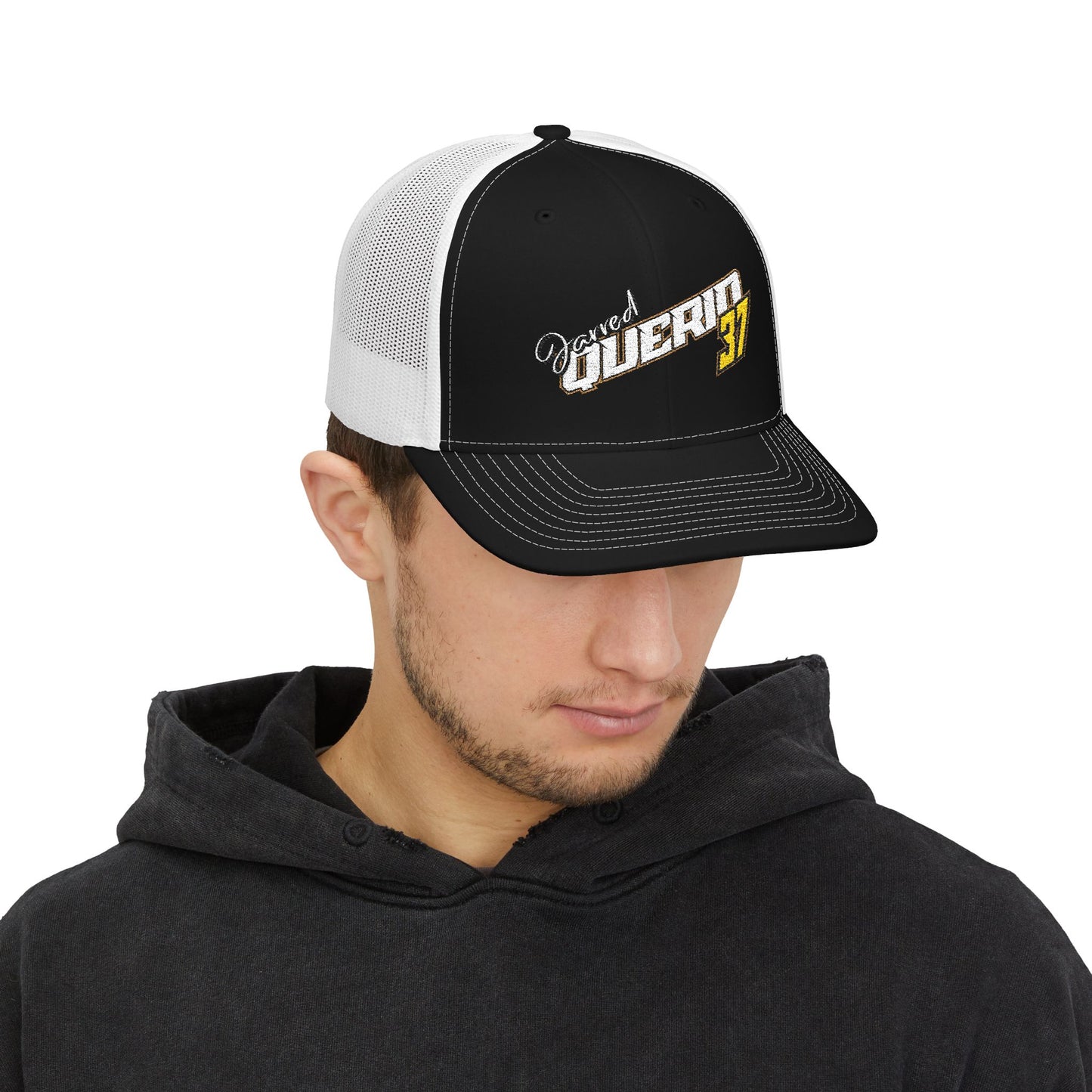 Jarred Querio 37 Embroidered Trucker Cap – Retro Racing Snapback