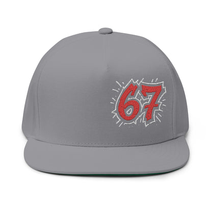67 Stylish Embroidered Flat Bill Cap | Trendy Accessories for Streetwear, Casual Looks, Gift Ideas, Sports Events, Cool Outfit